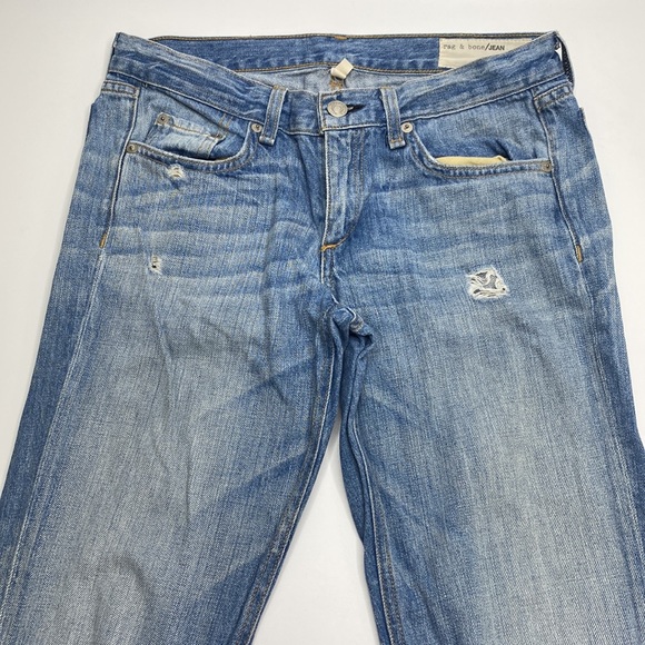 rag & bone Boyfriend Jean in Moss with Holes Size 24 - Picture 2 of 7